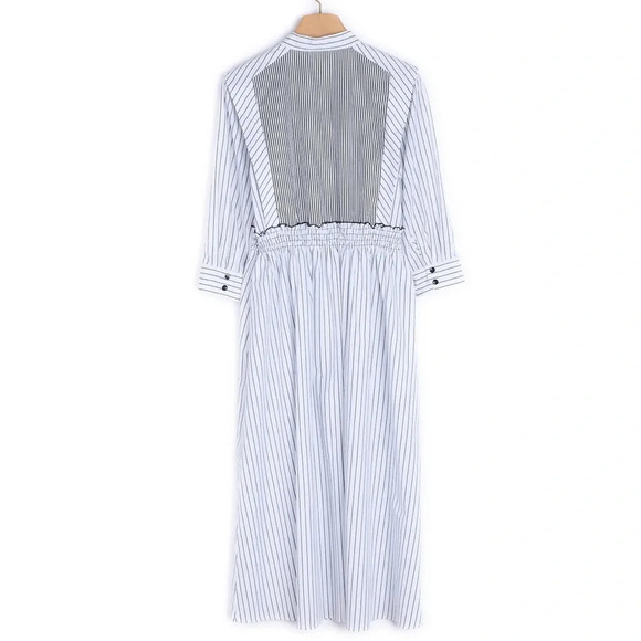 Sandro Striped 100% Cotton Midi Dress - Picture 2 of 11